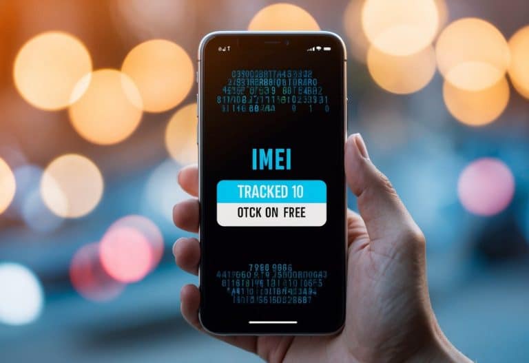 Um smartphone com um número IMEI sendo rastreado online gratuitamente