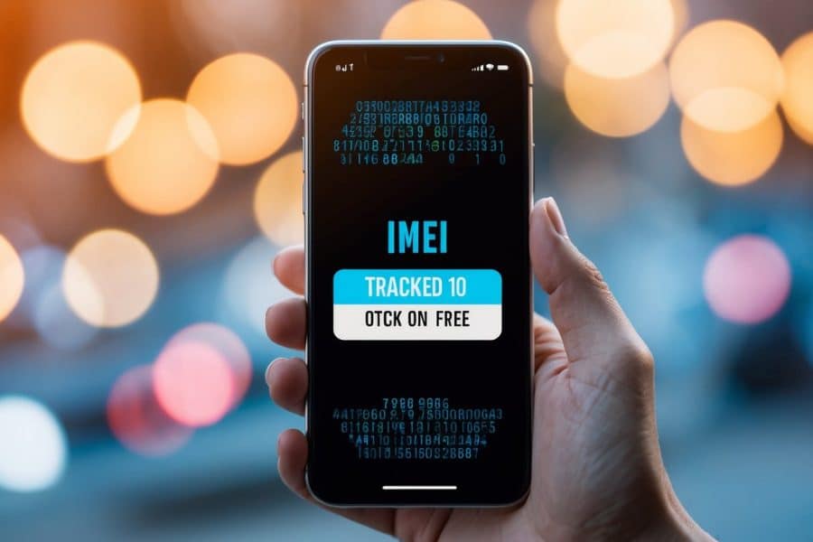 Um smartphone com um número IMEI sendo rastreado online gratuitamente