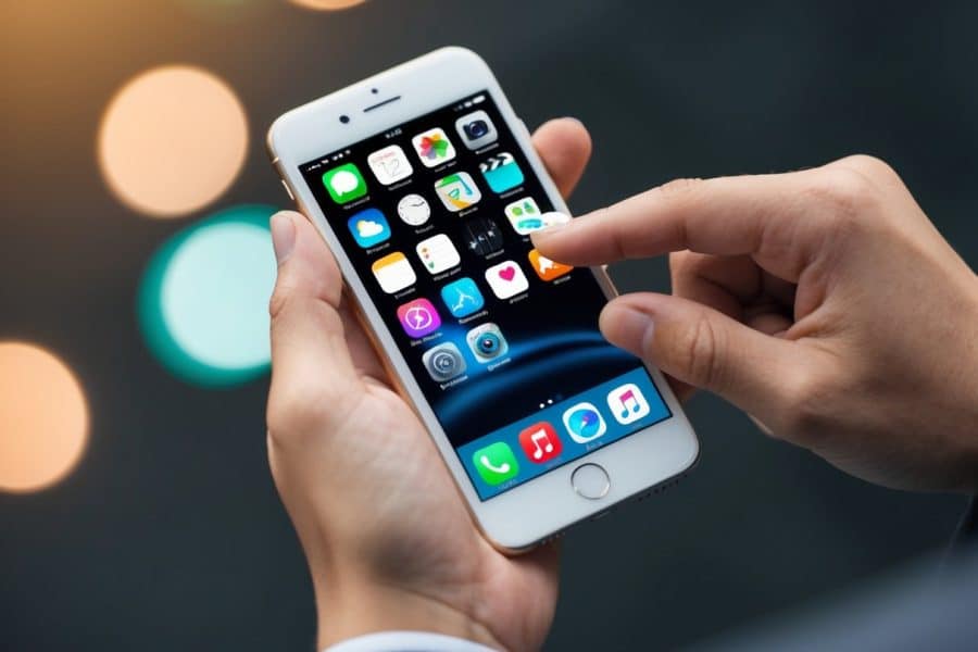 Um smartphone sendo limpo de aplicativos e arquivos desnecessários para acelerá-lo